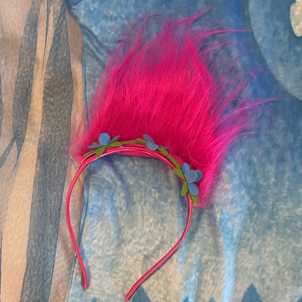Blue Poppi Poppy Trolls Kids Costume with Headband